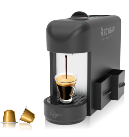 Single-dose Nespresso compatible capsule coffee machine, 19 bars, automatic shutdown, black color